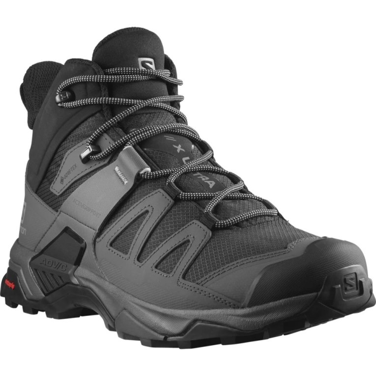 Black Salomon X Ultra 4 Mid Wide GTX Men's Hiking Boots | IE QF3892